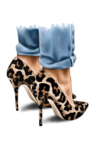 Fashion Illustrations: Leopard Spot Heels by Elza Fouche