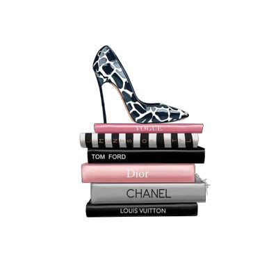 Books And Heels by Elza Fouche framed wall art