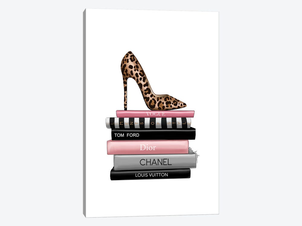 Leopard Heels And Books by Elza Fouche 1-piece Canvas Wall Art