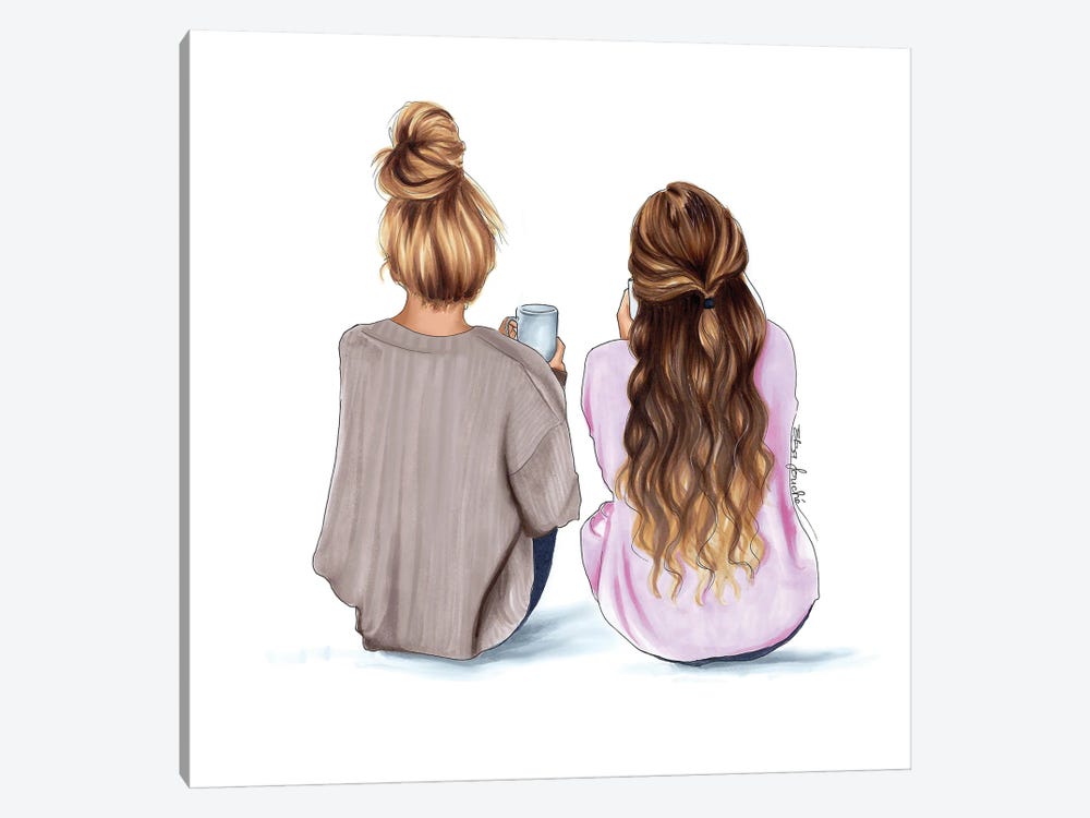 Sisters by Elza Fouche 1-piece Canvas Wall Art