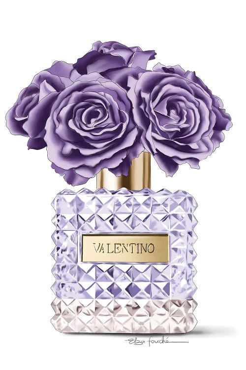 Purple roses & Perfume by Elza Fouche wall art