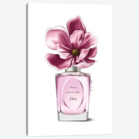 Dior Perfume & Magnolia Canvas Print #ELZ152} by Elza Fouche Canvas Wall Art