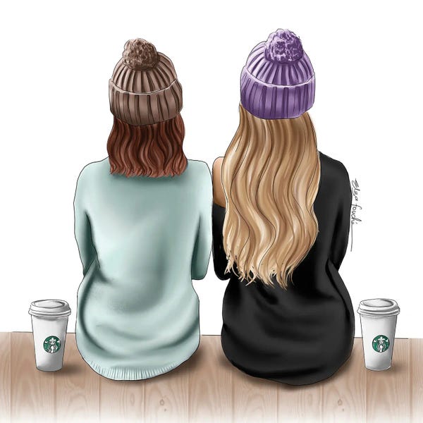 Hats: Besties & Starbucks Drinks by Elza Fouche