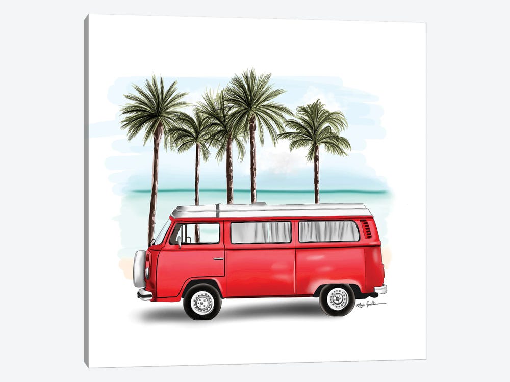 Red Kombi by Elza Fouche 1-piece Canvas Wall Art