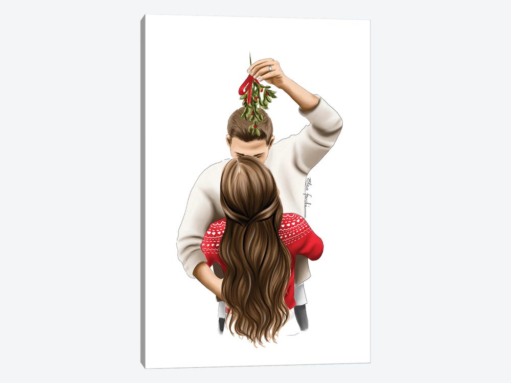Kiss Me Under The Mistletoe by Elza Fouche 1-piece Canvas Wall Art