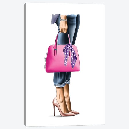 Pink Handbag Canvas Print #ELZ171} by Elza Fouche Canvas Wall Art