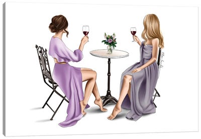 Red wine & Dresses Canvas Art Print - Elza Fouché