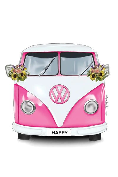Volkswagen: Happy Kombi Pink by Elza Fouche