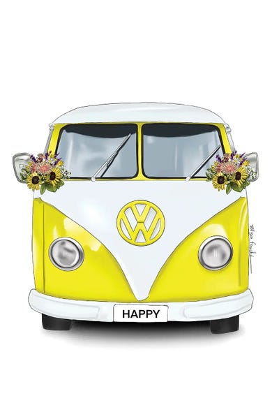 Volkswagen: Happy Kombi Yellow by Elza Fouche
