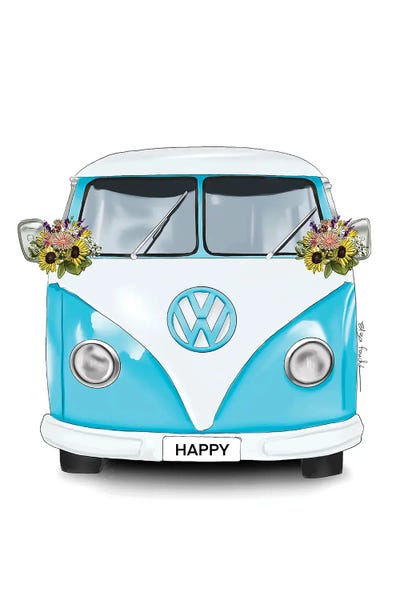 Volkswagen: Happy Kombi Blue by Elza Fouche
