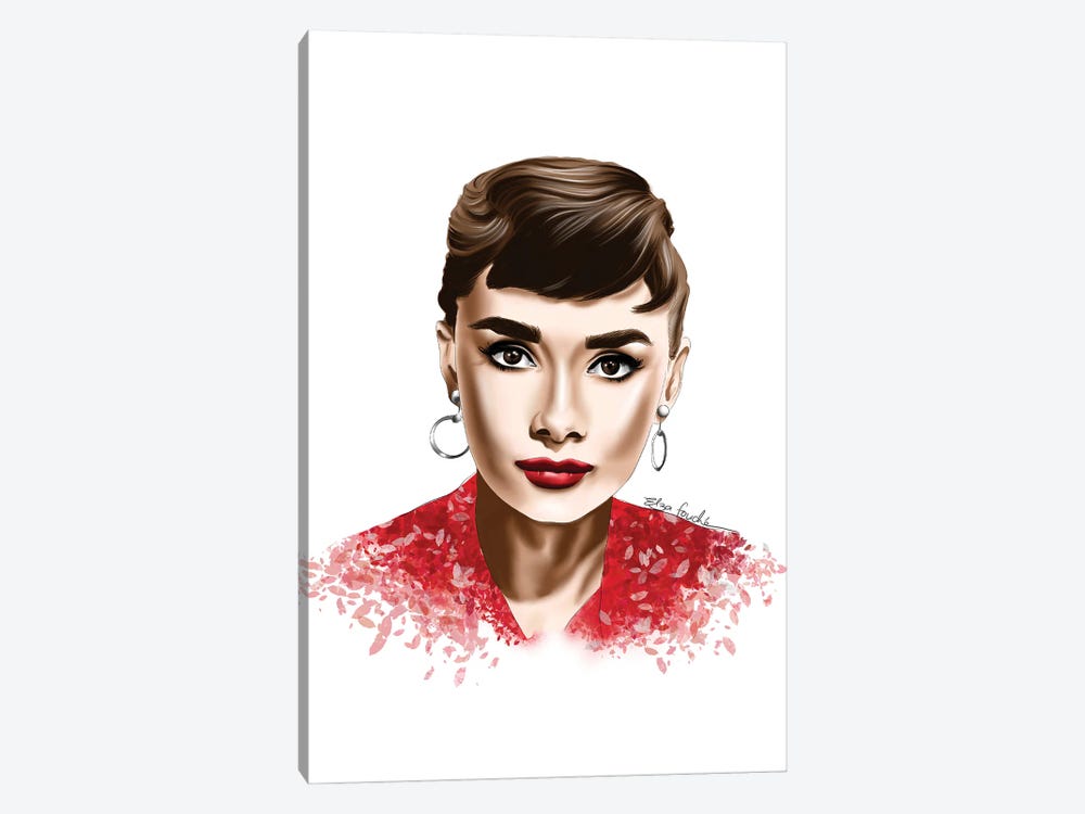 Audrey In Red by Elza Fouche 1-piece Art Print