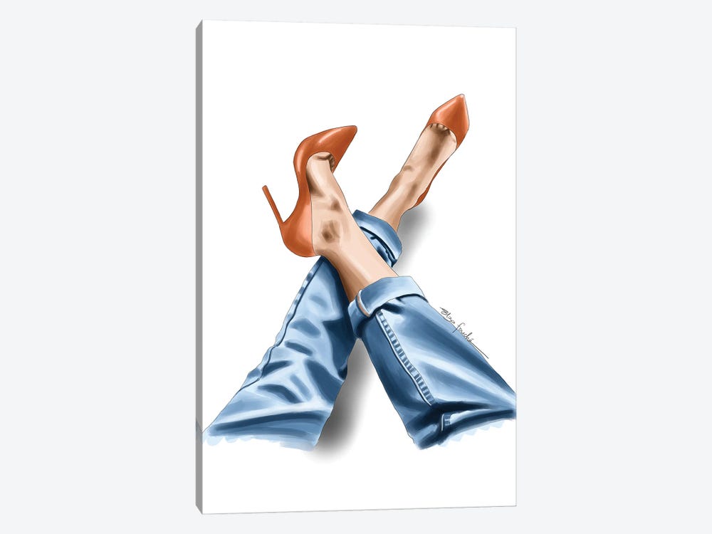 Orange Heels by Elza Fouche 1-piece Art Print