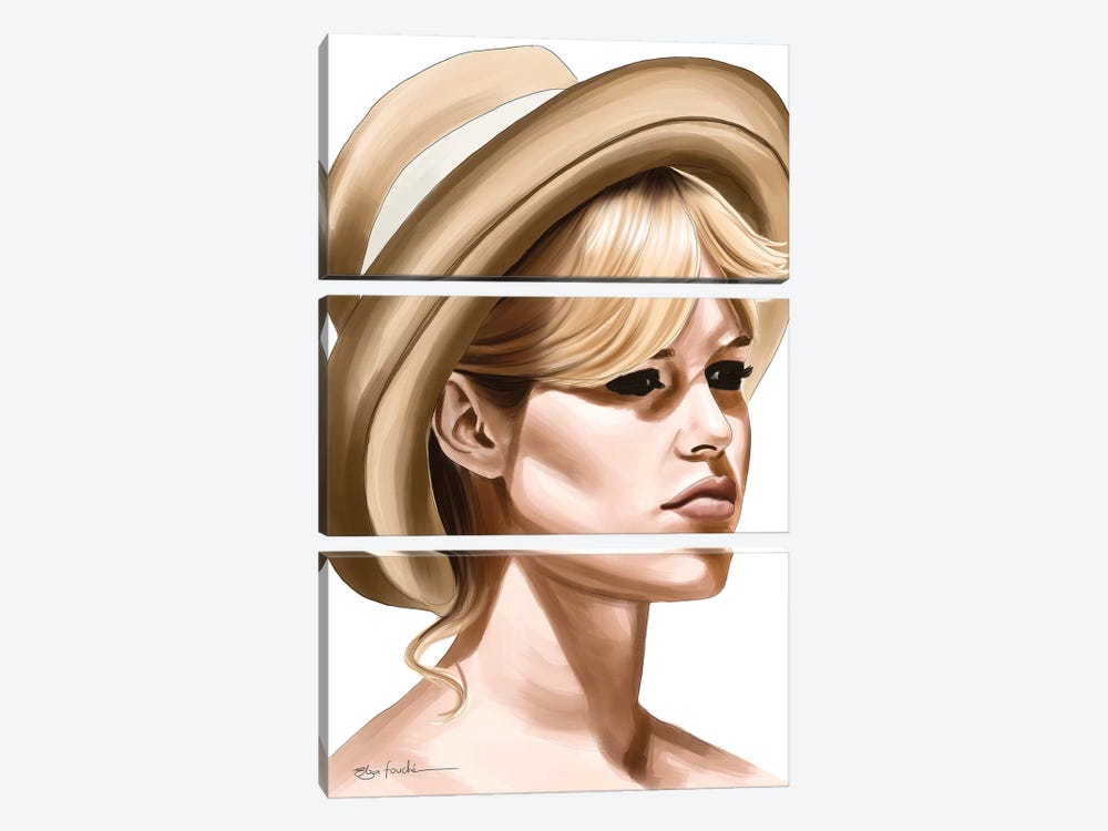 Brigitte Bardot by Elza Fouche 3-piece Canvas Art