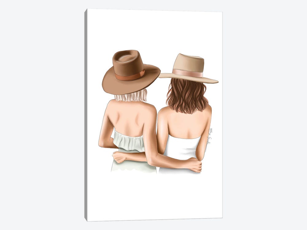 Friends In Hats by Elza Fouche 1-piece Canvas Wall Art