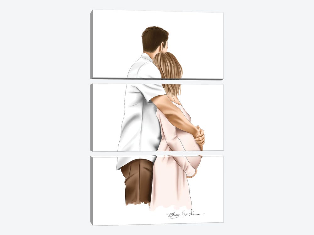 Parents To Be by Elza Fouche 3-piece Canvas Art Print