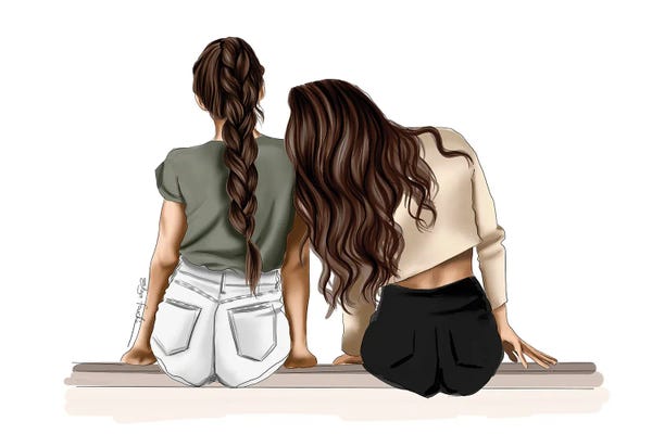 Women's Tops: Lean On Me II by Elza Fouche