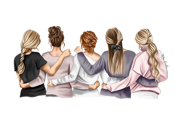 Women's Tops: 5 Friends by Elza Fouche