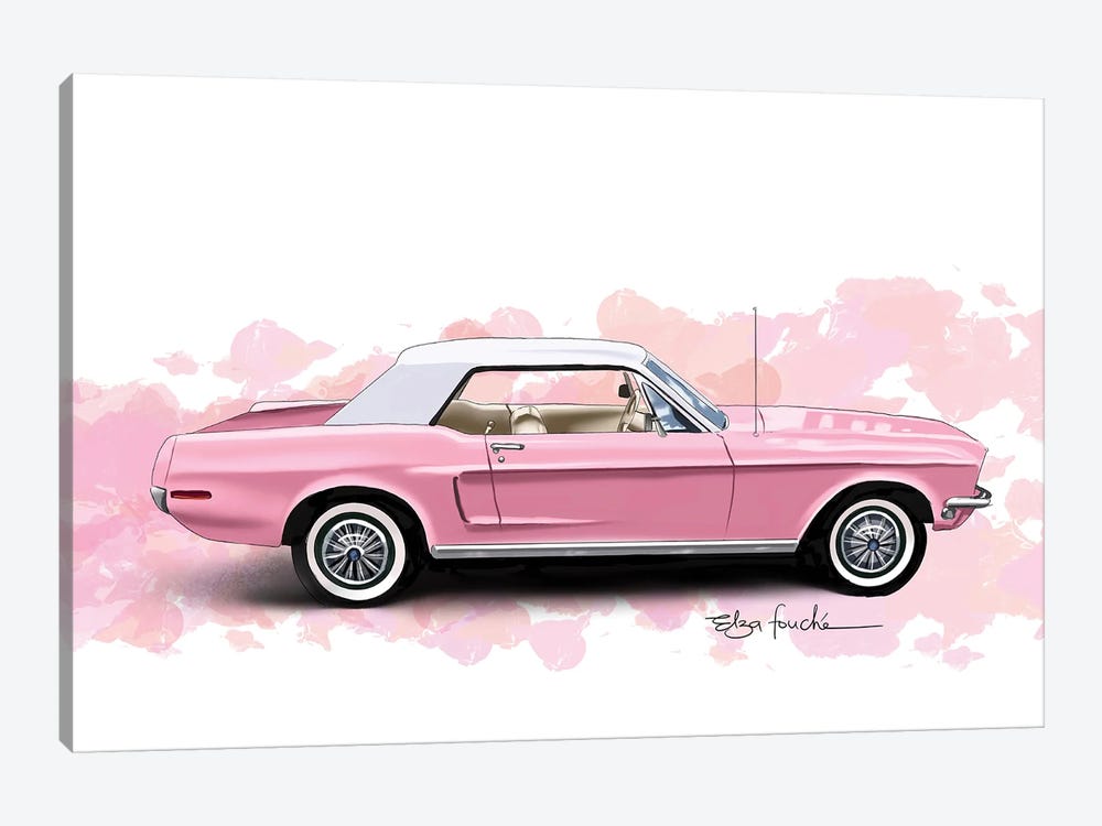 Pink Mustang by Elza Fouche 1-piece Canvas Print