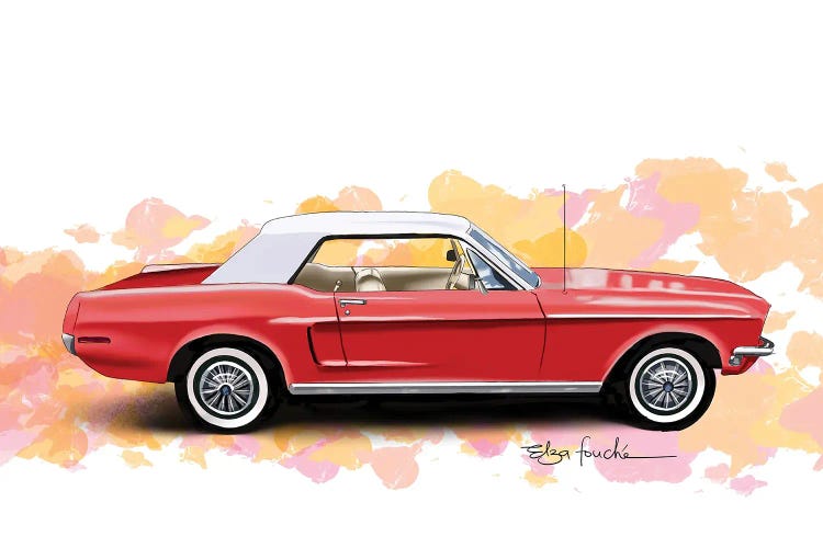 Red Mustang by Elza Fouche wall art