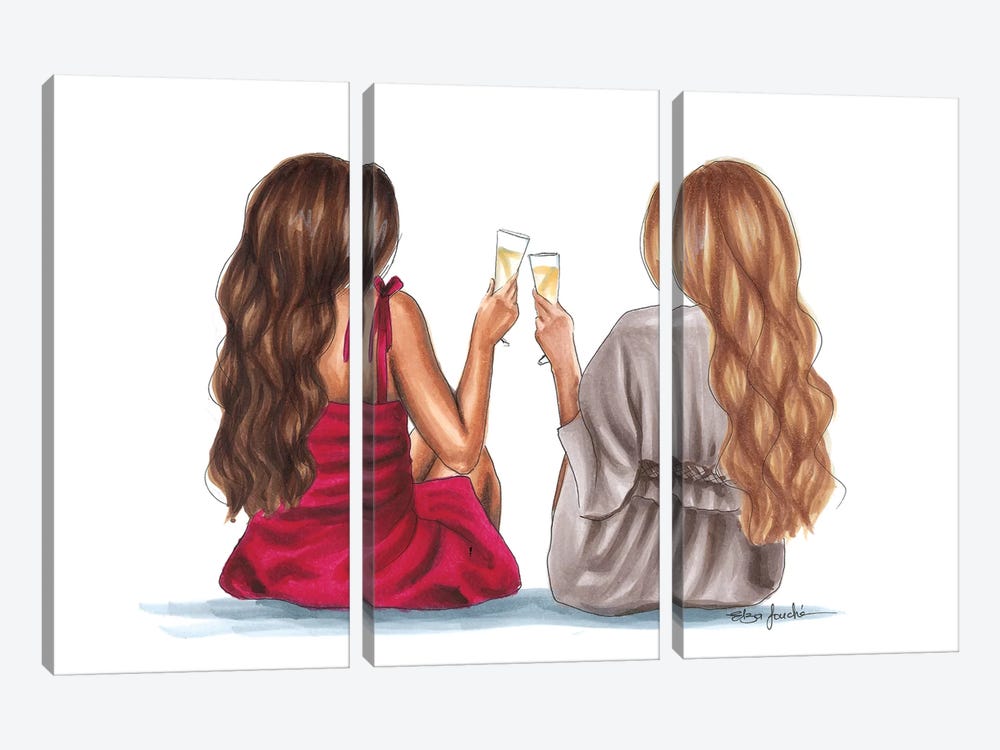 Cheers by Elza Fouche 3-piece Canvas Wall Art