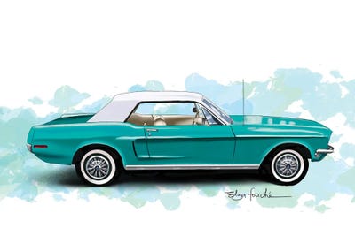 Green Mustang by Elza Fouche framed wall art