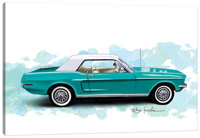 Green Mustang Canvas Art Print - Elza Fouché