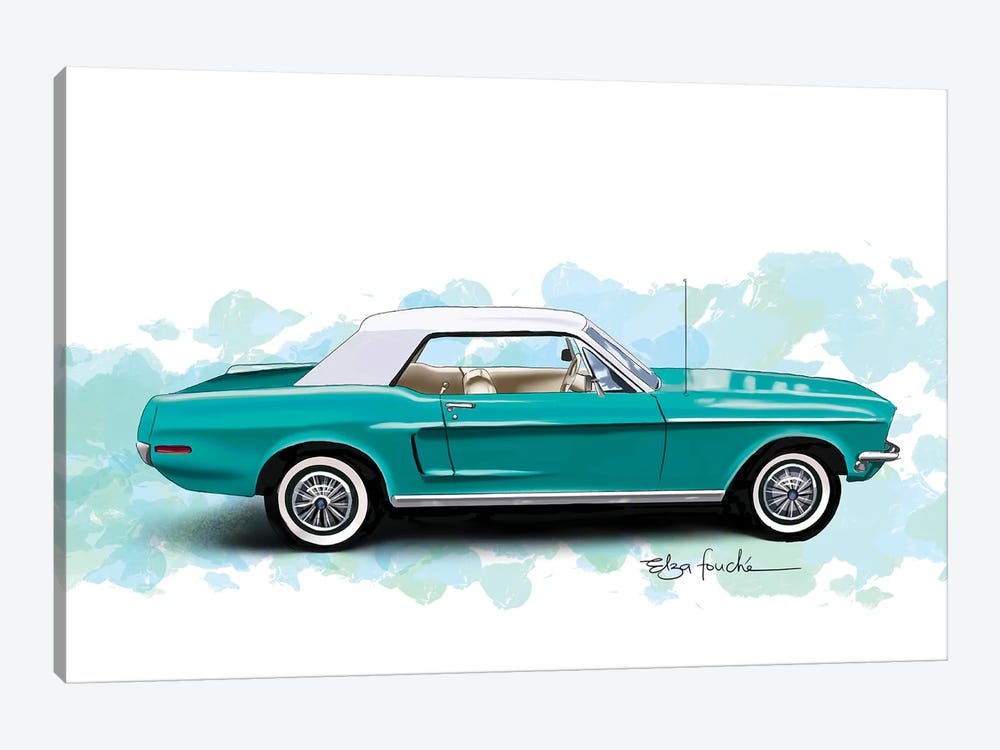 Green Mustang by Elza Fouche 1-piece Canvas Wall Art