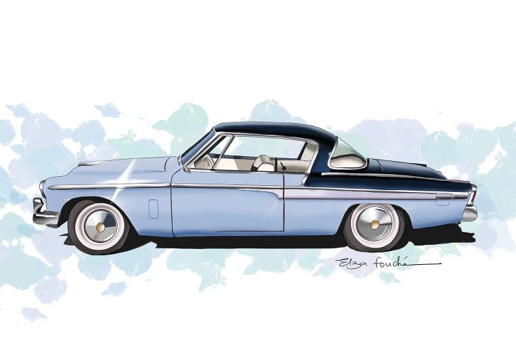 Studebaker Commander Blue by Elza Fouche wall art