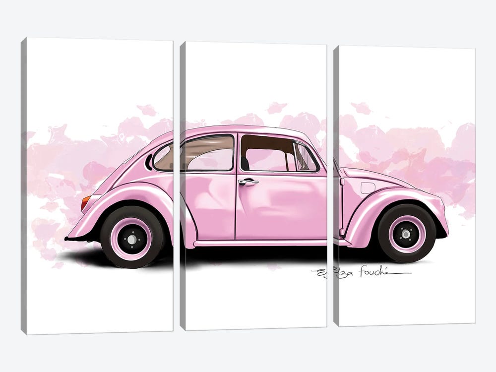 Buggy Pink by Elza Fouche 3-piece Canvas Artwork
