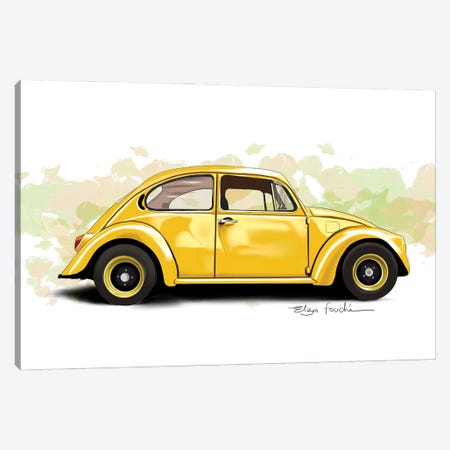 Buggy Yellow Canvas Print #ELZ217} by Elza Fouche Canvas Art