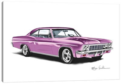 Impala Pink Canvas Art Print - Chevrolet