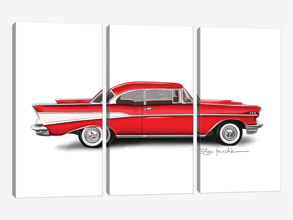 Bel Air Red by Elza Fouche 3-piece Canvas Print