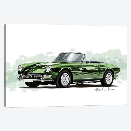 Ferrari Green Canvas Print #ELZ231} by Elza Fouche Canvas Print