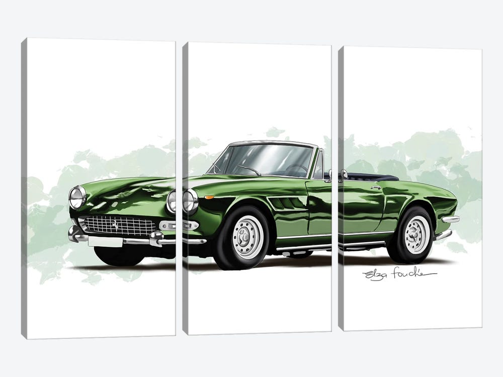 Ferrari Green by Elza Fouche 3-piece Canvas Print