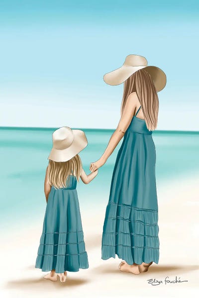 Families: Mother & Daughter Matching At The Beach by Elza Fouche
