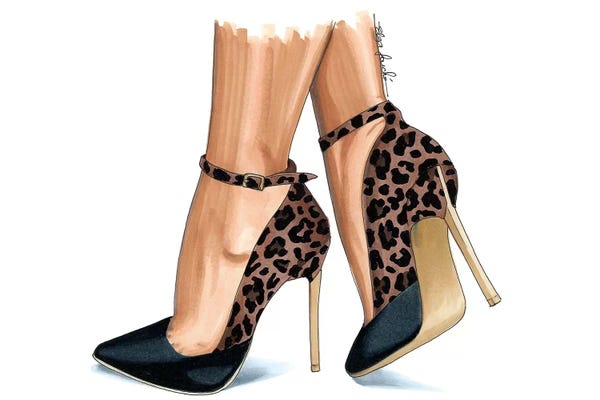 Fashion Illustrations: Coal & Leopard Heels by Elza Fouche