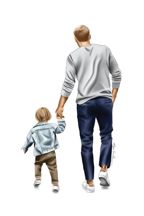 Dad And Son by Elza Fouche wall art