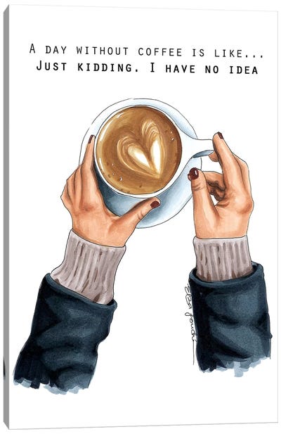 Coffee Addict Canvas Art Print - Elza Fouché