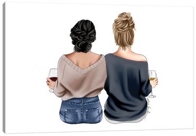 Wine Friends II Canvas Art Print - Elza Fouché