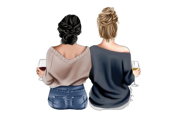 Friendship: Wine Friends II by Elza Fouche