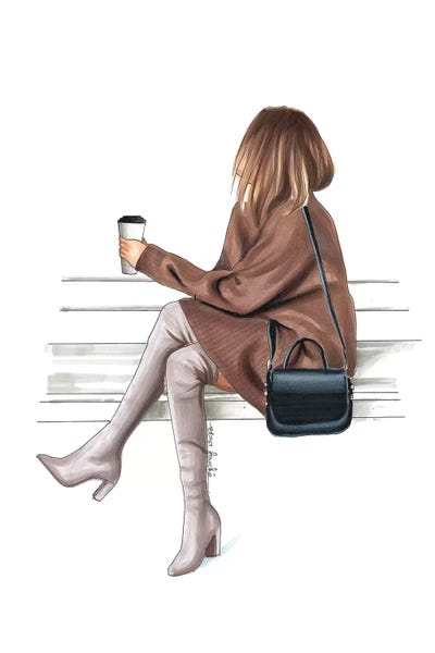 Fashion Illustrations: Coffee Break by Elza Fouche