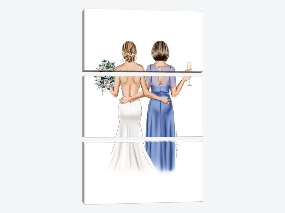 Bride And Mother by Elza Fouche 3-piece Canvas Print