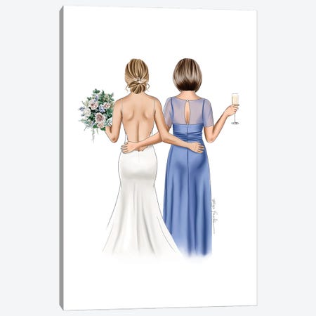 Bride And Mother Canvas Print #ELZ260} by Elza Fouche Canvas Artwork