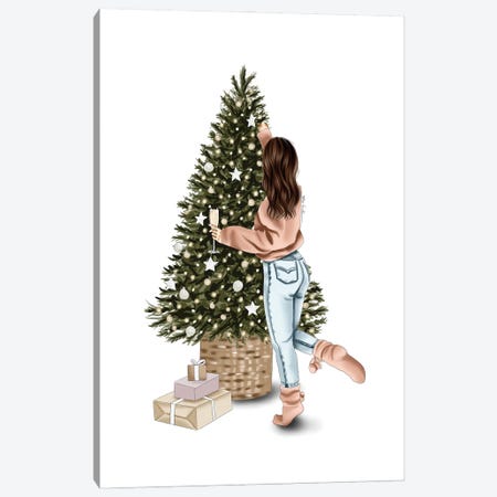 Decorating The Tree Canvas Print #ELZ269} by Elza Fouche Canvas Artwork