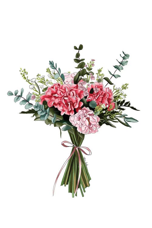 Pink Bouquet by Elza Fouche wall art