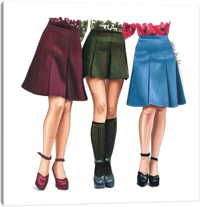 70's Skirts Canvas Art Print - Seventies Nostalgia Art