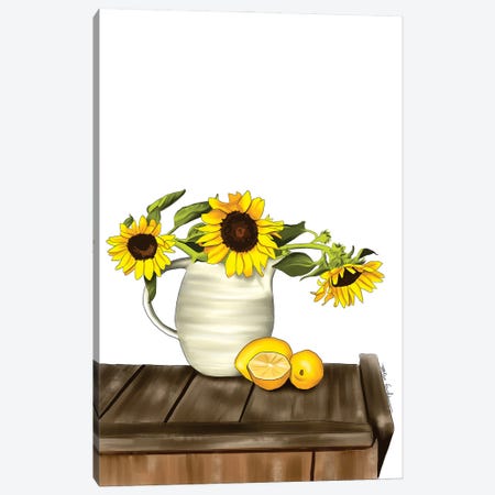 Farmhouse Sunflowers Canvas Print #ELZ301} by Elza Fouche Art Print