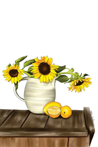 Fine Art Print: Farmhouse Sunflowers by Elza Fouche