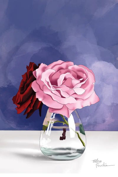 Roses In A Jar by Elza Fouche framed wall art