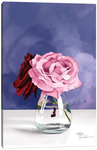 Roses In A Jar Canvas Art Print - Elza Fouché